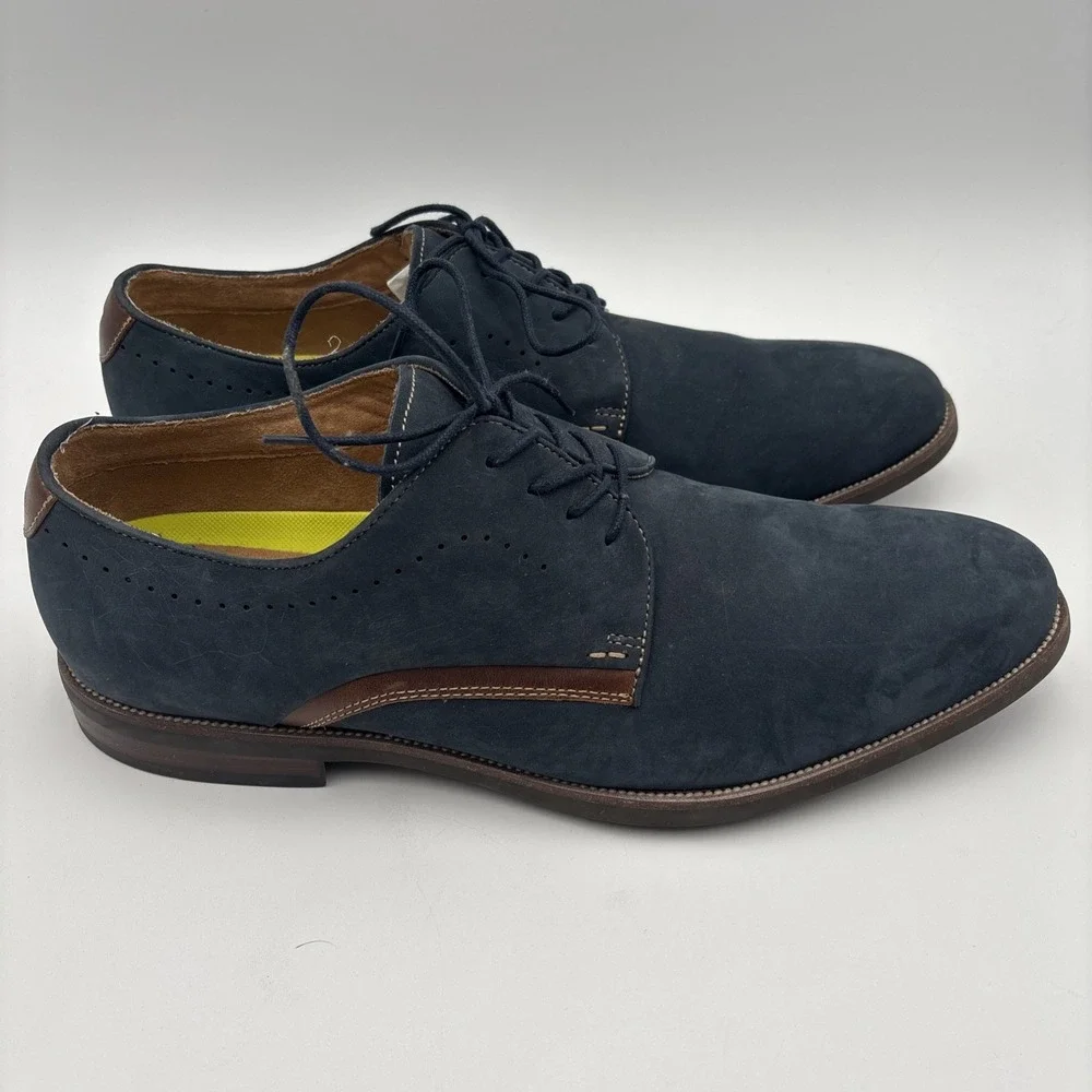 Florsheim Norwalk Mens 13M 11952-410 Shoes Blue Suede Leather Comfortech Oxfords